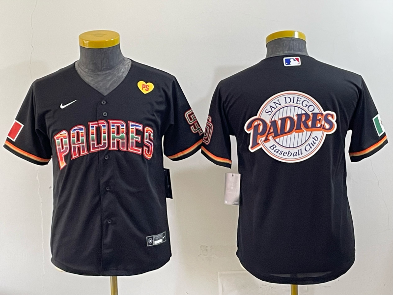 Youth San Diego Padres blank black Nike 2025 MLB Jersey 006